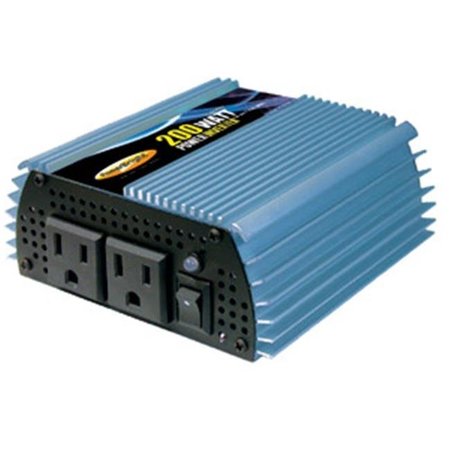 POWER BRIGHT Power Inverter, Modified Sine Wave, 400 W Peak, 200 W Continuous, 2 Outlets PW200-12
